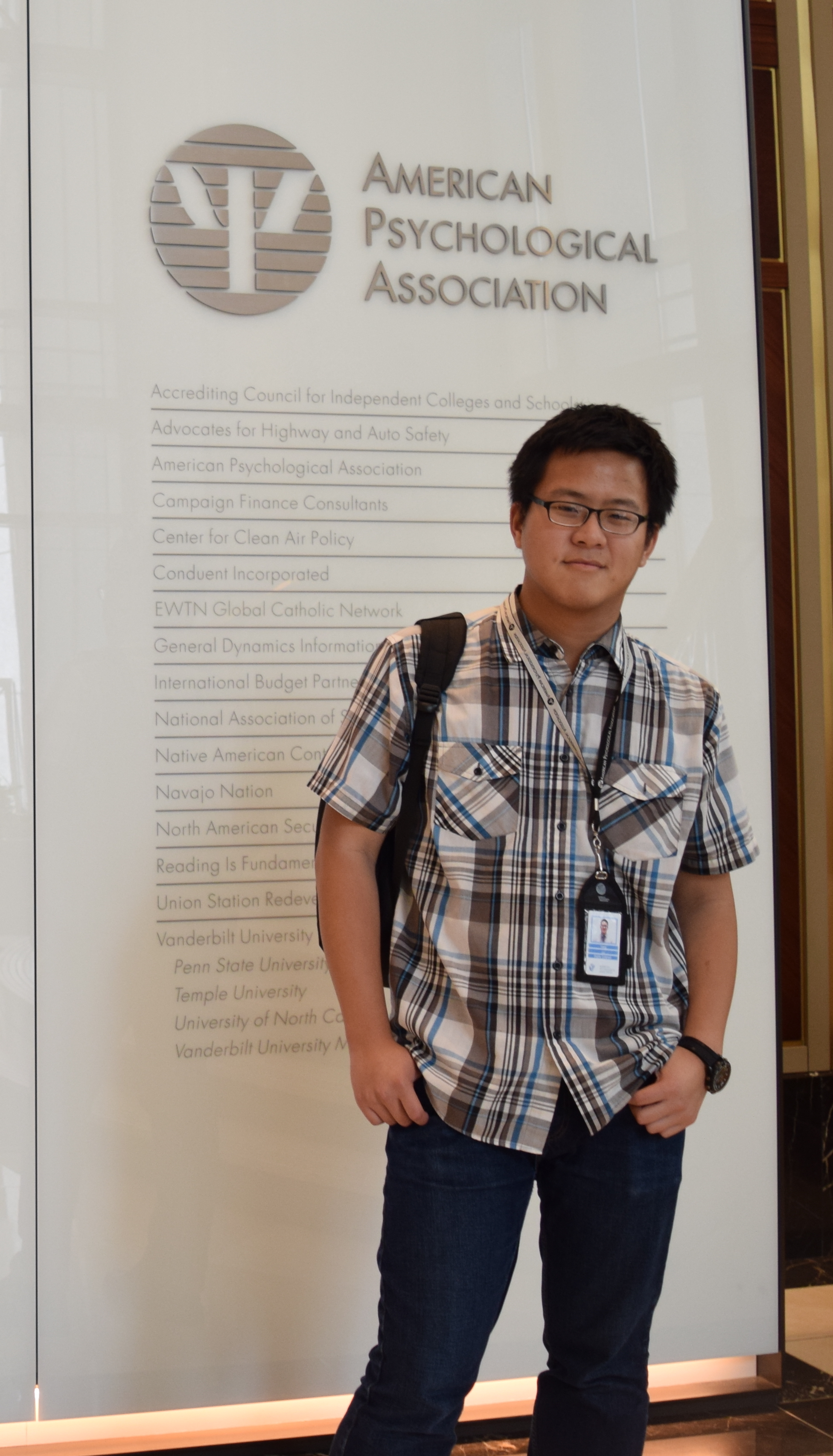 Psychology major Yang Lu at APA headquarters